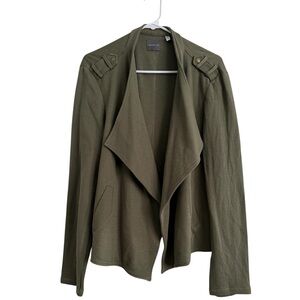 Harper & Liv Women's Olive Green, Self Close Jacket, w/ Pockets 100% Cotton